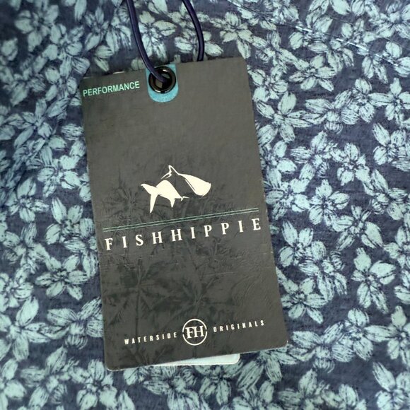 NWT Mens Button Up Fishhippie Rumfront Indigo Shirt L - Picture 3 of 6